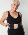 Soma Women's Anaono Post-surgical Recovery Bra With Drain Pockets In Black Size Small |  In Black