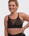 Soma Women's Anaono Wireless Pocketed Cupless Lace Bralette In Black Size Xl |  In Black