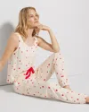 Soma Women's Banded Ankle Pajama Pants In Ivory Size Medium |  Pajama Sets In Floating Hearts Champagne