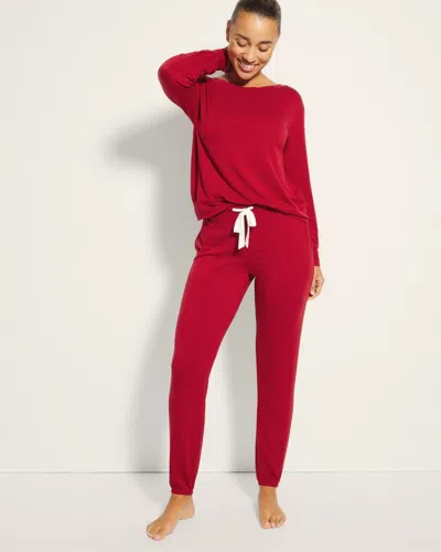 Soma Women's Banded Ankle Pajama Pants In Red Size 2xl |  Pajama Sets In Paint The Town Red