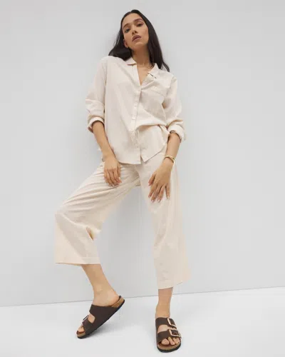 Soma Women's Beach Cotton Crop Pants In Ivory/cream Size Xs |
