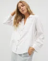 Soma Women's Beach Cotton Long Sleeve Button-up In White Size Small |