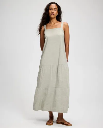 Soma Women's Beach Cotton Tiered Maxi Dress In Green Size Xs |  In Shale Green Coconut Cd