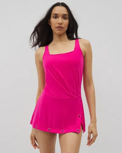 Soma Women's Beyond Control Grommets Swim Dress In Red Size 6 |  In Dragon Fruit