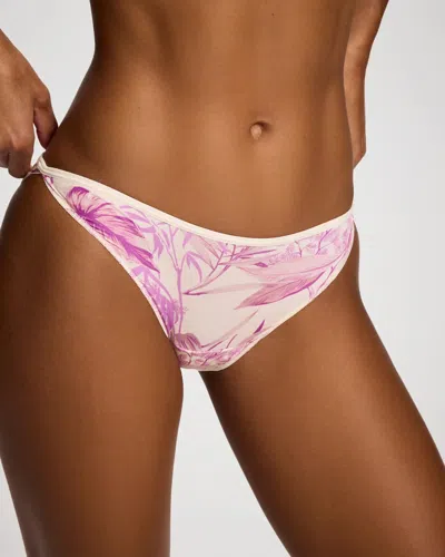 Soma Women's Bikini No-show Panty In Ivory Size Xs |  Vanishing Edge Panties In Tropical Radiance M White