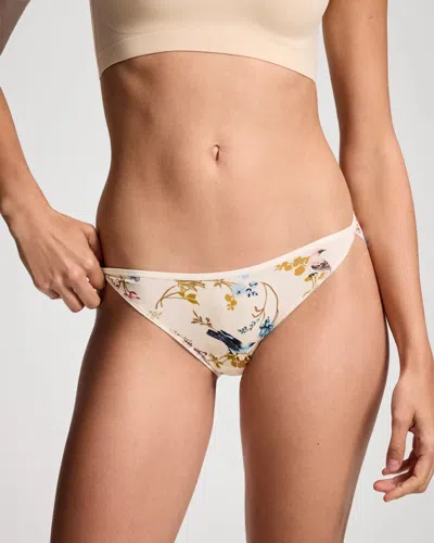 Soma Women's Bikini No-show Panty In Ivory Size Xs |  Vanishing Edge Panties In Windswept Floral M Champ
