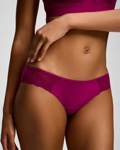 Soma Women's Bikini Panty With Perfect Lace In Pink Size Small |  In Berry Merry