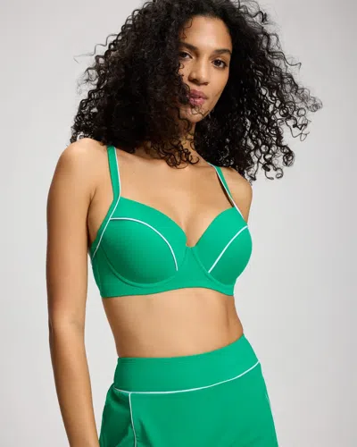 Soma Women's Bleu Rod Beattie Ahoy Captain Underwire Bikini Swim Top In Green Size 34d |  In Clover