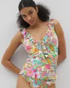 Soma Women's Bleu Rod Beattie All Set For Summer Ruffle Tankini Size 4 |  In Multicolor