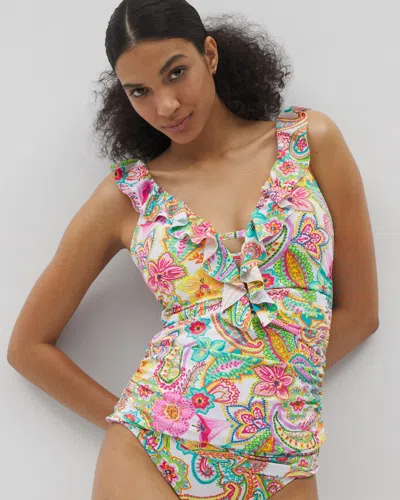 Soma Women's Bleu Rod Beattie All Set For Summer Ruffle Tankini Size 4 |  In Multicolor