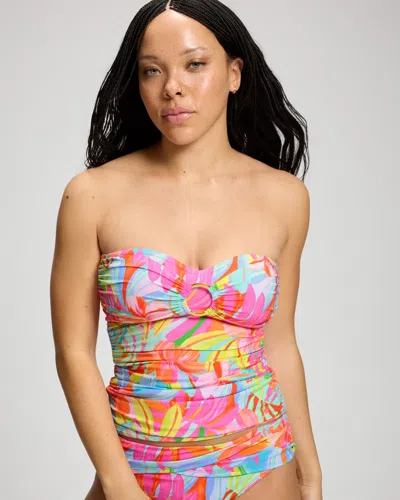 Soma Women's Bleu Rod Beattie Bellissimo Botanica Draped Tankini Swim Top Size 4 |  In Multicolor