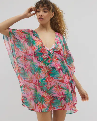 Soma Women's Bleu Rod Beattie Everything Under The Sun Chiffon Caftan Size Large |  In Multicolor