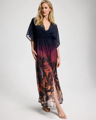 Soma Women's Bleu Rod Beattie La Caleta Sunset Chiffon Cover-up Dress Size Small |  In Multicolor