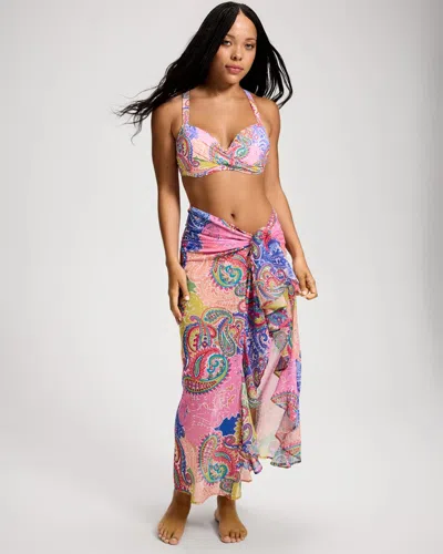 Soma Women's Bleu Rod Beattie La Vida Bohemia Chiffon Ruffle Sarong Swim Cover-up Size Small |  In Multicolor
