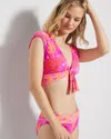 Shop Soma Women's Bleu Rod Desert Bloom Cap-sleeve Crop Top In Pink Size 10 |  In Dahlia Multi