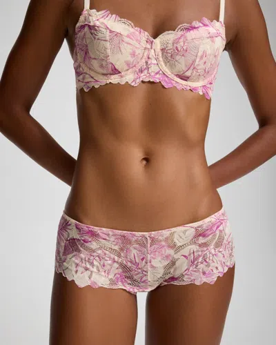 Soma Women's Bold Floral Lace Cheeky Hipster Panty In Ivory Size Xs |  In Tropical Radiance M White