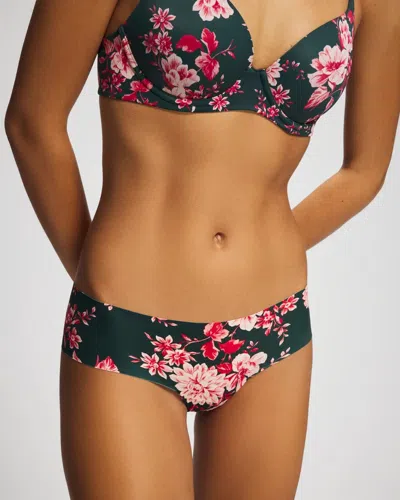 Soma Women's Cheeky Hipster Panty In Green Size Small |  In Cottage Floral Mini Green