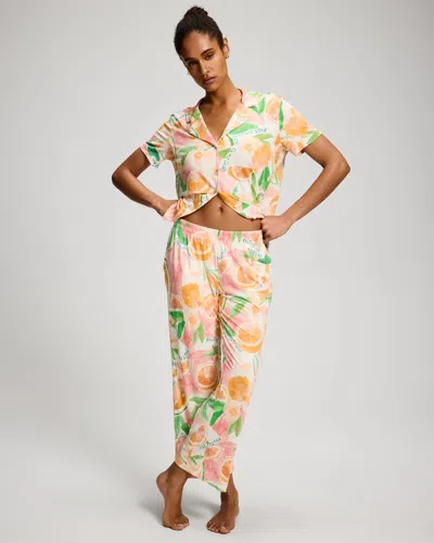 Soma Women's Cool Nights Ankle Pajama Pants In Ivory Size Xs |  Pajama Sets In Citrus Glow Champagne