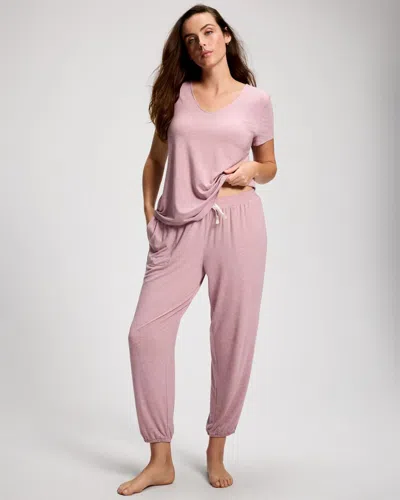 Soma Women's Cool Nights Banded Ankle Pajama Pants In Purple Size Small |  Pajama Sets In Heather Powder Plum