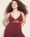 SOMA WOMEN'S COOL NIGHTS CAMI PAJAMA TOP IN RED SIZE SMALL | SOMA PAJAMA SETS