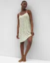 Soma Women's Cool Nights Chemise In Ivory Size Xl |  In Chill Stripe Champagne