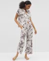 Soma Women's Cool Nights Cropped Pajama Pants In Ivory Size Small |  Mother's Day Pajamas In Palm Perfect Champagne