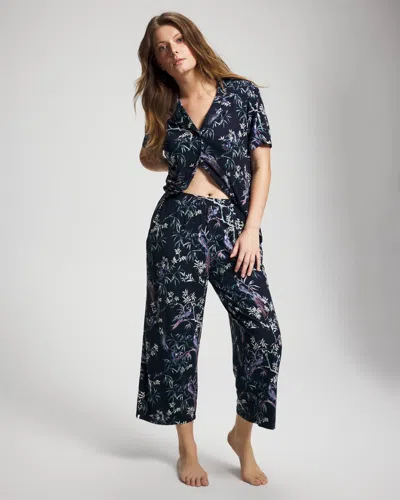 Soma Women's Cool Nights Cropped Pajama Pants In Navy Blue Size Xs |  Pajama Sets In Song Of Paradise Navy