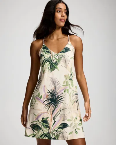 Soma Women's Cool Nights Fresco Lace Soft Support Chemise In Ivory Size Xs |  In Tropical Essence White Sm