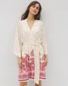 Soma Women's Cool Nights Kimono Short Robe In Ivory Size Large/xl |