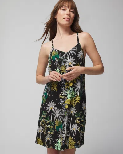 Soma Women's Cool Nights Lace Chemise In Black Size Xl | In Oasis Palms  Black/ws | ModeSens