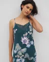Soma Women's Cool Nights Lace Trim Cami Pajama Top In Green Size Xl |  Mother's Day Pajamas In Haven Botanical Dark Sea
