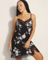 Soma Women's Cool Nights Lace-trim Chemise In Black Size 2xl |  In Nostalgia Flora Black