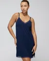 Soma Women's Cool Nights Lace Trim Chemise In Navy Blue Size Small |  In Nightfall Navy Blue