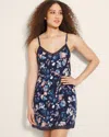 Soma Women's Cool Nights Lace Trim Chemise In Navy Blue Size Small |  In Phantom Floral Navy