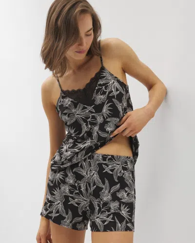 Soma Women's Cool Nights Lace-trim Pajama Shorts In Black Size Large |  Mother's Day Pajamas