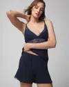 Soma Women's Cool Nights Lace Trim Pajama Shorts In Navy Blue Size 2xl |  Pajama Sets In Nightfall Navy