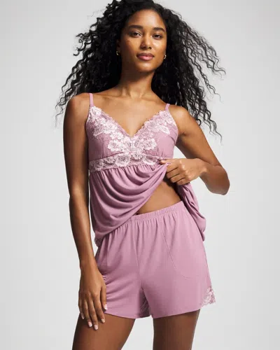 Soma Women's Cool Nights Lace Trim Pajama Shorts In Purple Size Small |  Pajama Sets In Beach Plum