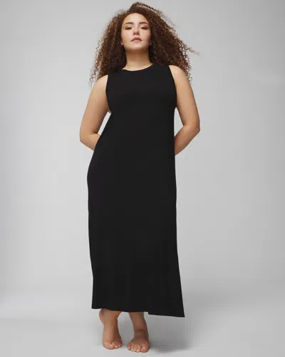 Soma Women's Cool Nights Long Sleep Tank Top Nightgown In Black Size 2xl |