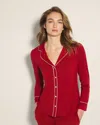 Soma Women's Cool Nights Long Sleeve Sleep Top In Red Size Xl |  Pajama Sets In Paint The Town Red
