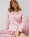 Soma Women's Cool Nights Long Sleeve Printed Pajama Top In Pink Size 2xl |  Mother's Day Pajamas In Bliss Stripe Lavender