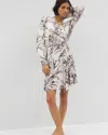 Soma Women's Cool Nights Long Sleeve Short Robe In Ivory Size Xs |  In Palm Perfect Champagne
