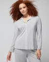 Soma Women's Cool Nights Long Sleeve Sleep Top In Gray Size 2xl |  Mother's Day Pajamas In Gray