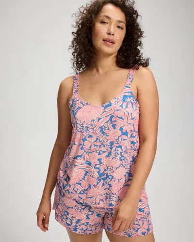 Soma Women's Cool Nights Mini Ruffle Pajama Cami In Blue Size Xs |  Pajama Sets In Sunset Botanica Blue
