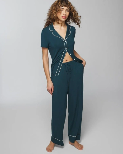 Soma Women's Cool Nights Pajama Pants In Teal Size Xs |  In Dark Harbour