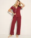 Soma Women's Cool Nights Piped Pajama Pants In Solid Red Size 2xl |  Pajama Sets In Vermillion