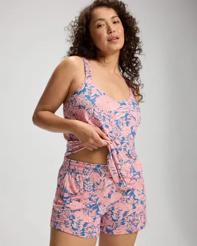 Soma Women's Cool Nights Pajama Shorts In Blue Size Xs |  Pajama Sets In Sunset Botanica Blue