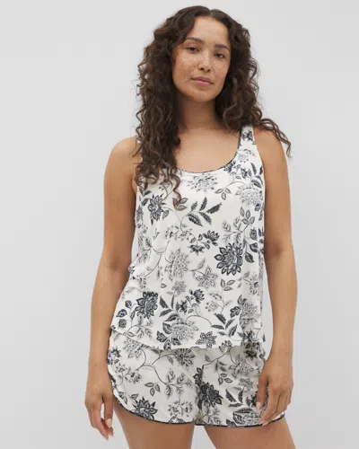 Soma Women's Cool Nights Pajama Tank Top In Ivory Size Small |  Pajama Sets