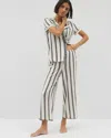 Soma Women's Cool Nights Piped Crop Pajama Pants In Ivory Size Medium |  Mother's Day Pajamas In Hampton Stripe Black