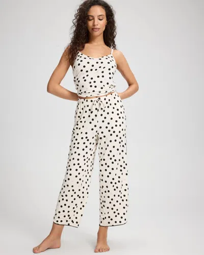 Soma Women's Cool Nights Piped Crop Pajama Pants In Ivory Size Xs |  Pajama Sets In Fanciful Dot Champ Lilac