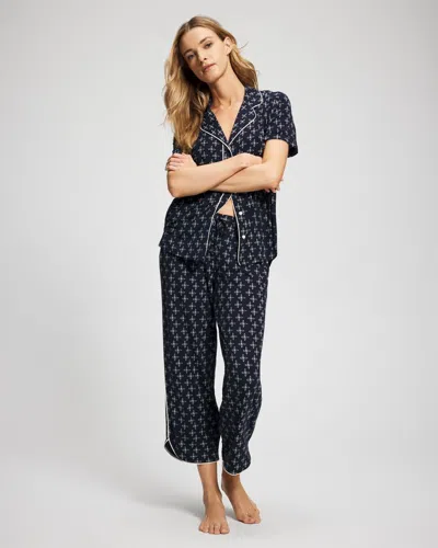 Soma Women's Cool Nights Piped Crop Pajama Pants In Navy Blue Size Xs |  Pajama Sets In Windsor Charm Navy